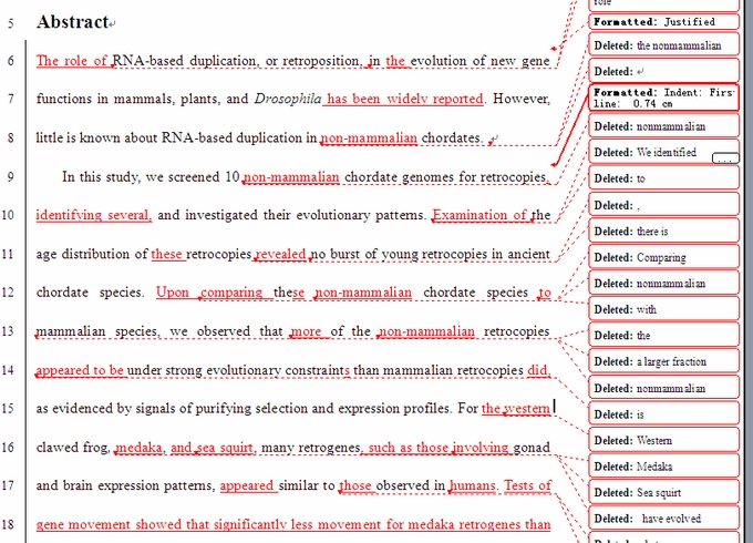 SCI论文英语润色范例，发表PLoS ONE