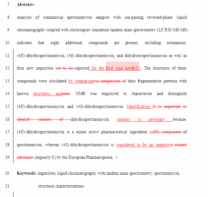 SCI论文英语润色JOURNAL OF ANTIBIOTICS（ IF 		2.191）发表案例