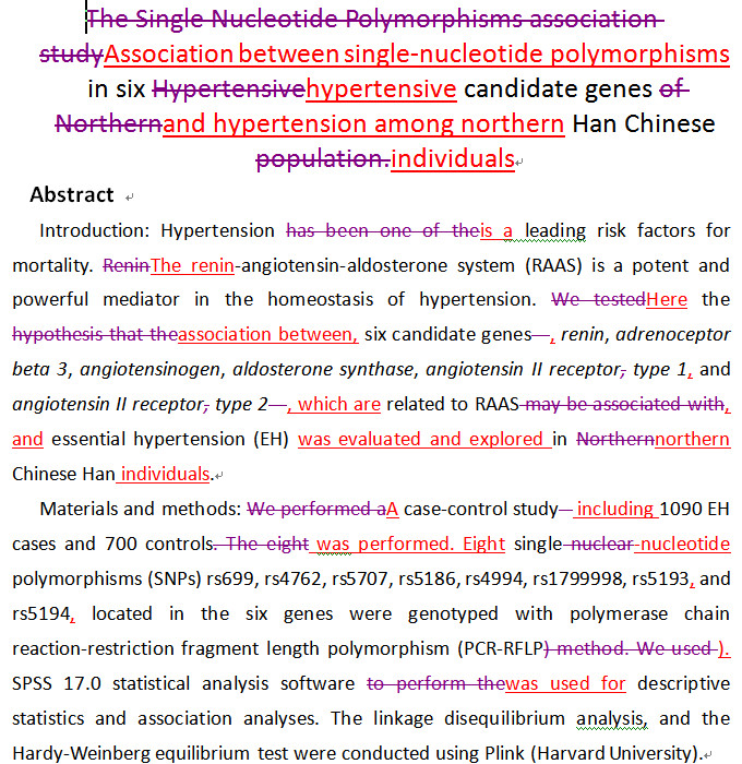 SCI论文英语润色Hypertension Research（ IF 		2.936）发表案例