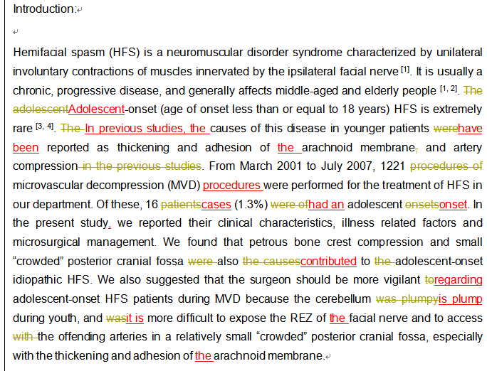 SCI论文英语润色范例, Neurology India( IF 1.084)发表案例