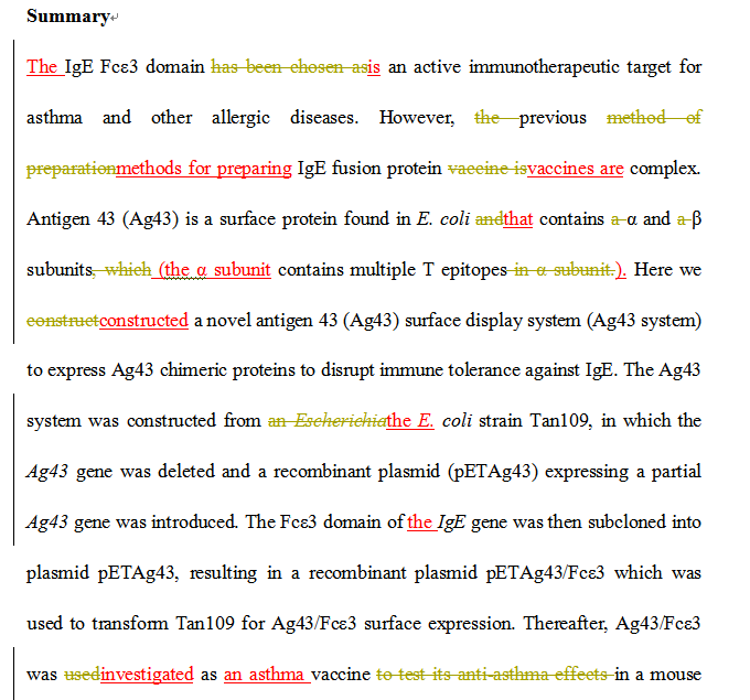 SCI论文英语润色范例,Immunology( IF 3.735)发表案例